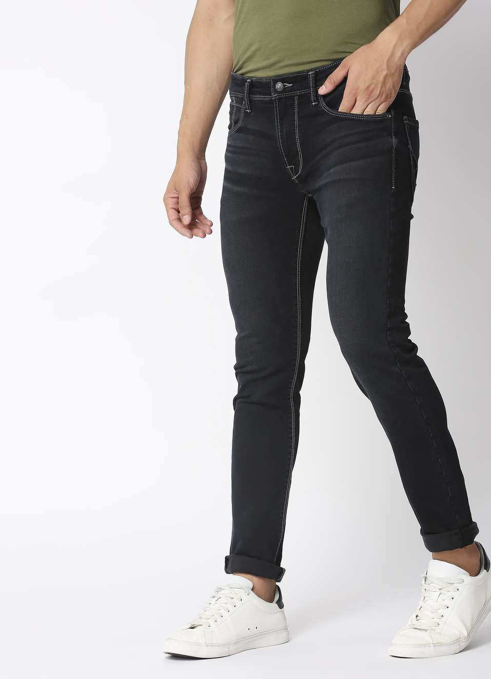 Tapered Vapour Fit Low Waist Jeans, , large image number 3
