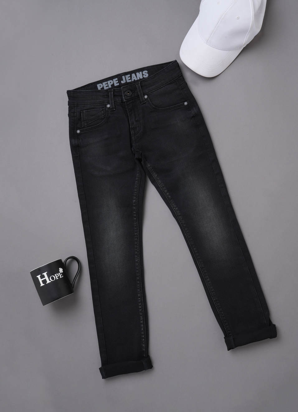 Cashed Mid Waist Slim Fit Denim, , large image number 0