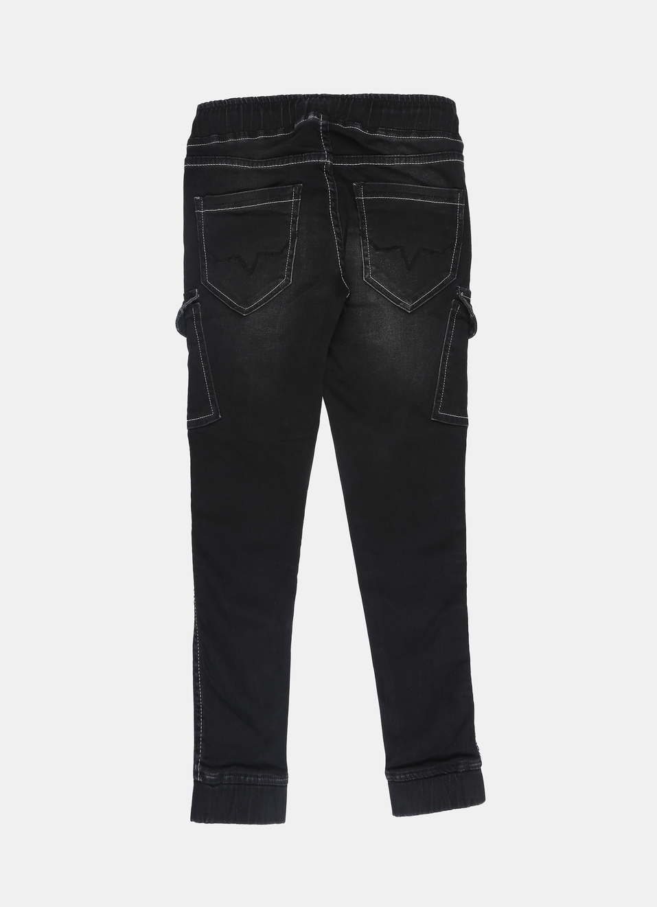 Defence Regular Fit Mid Waist Denim Joggers, , large image number 1