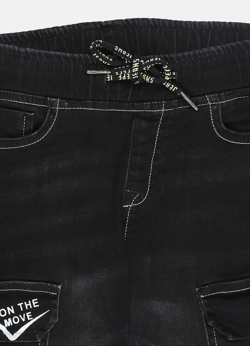 Defence Regular Fit Mid Waist Denim Joggers, , large image number 2