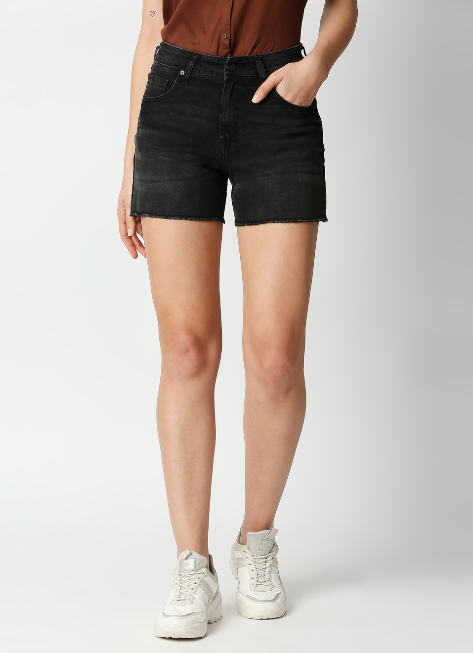 Harper Rachel Regular Fit High Waist Shorts, , large image number 1