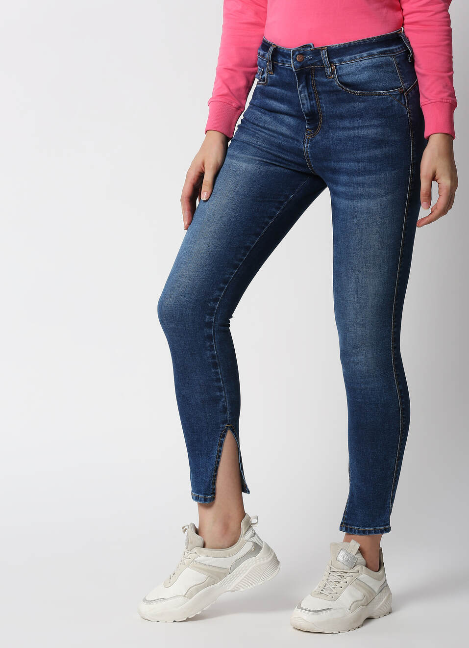 Dion Ankle Skinny Fit High Waist Ankle Length Jeans, , large image number 3