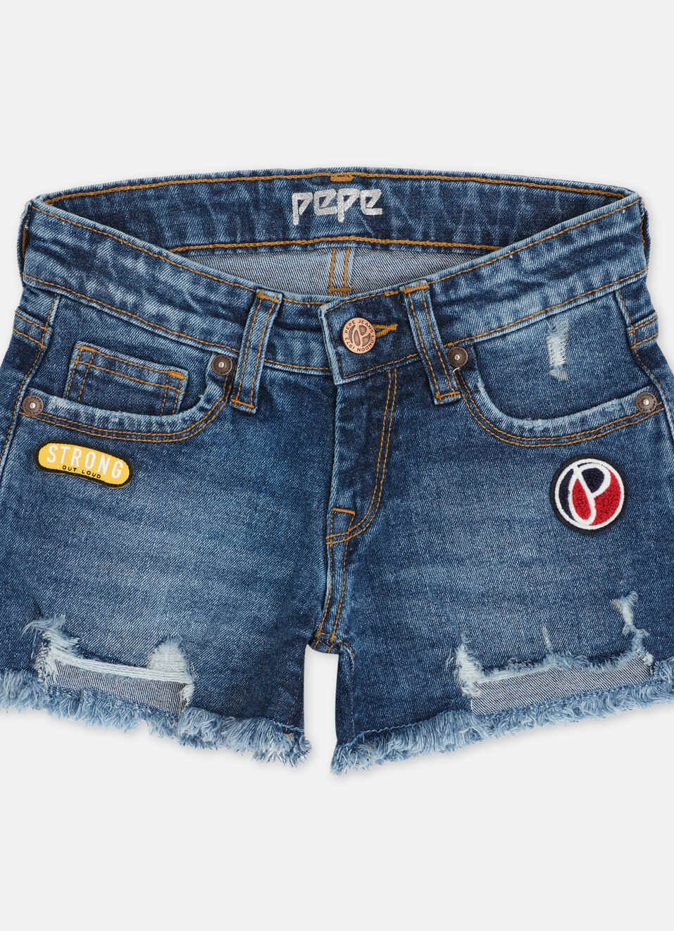 Resse Denim Short With Badges, , large image number 1
