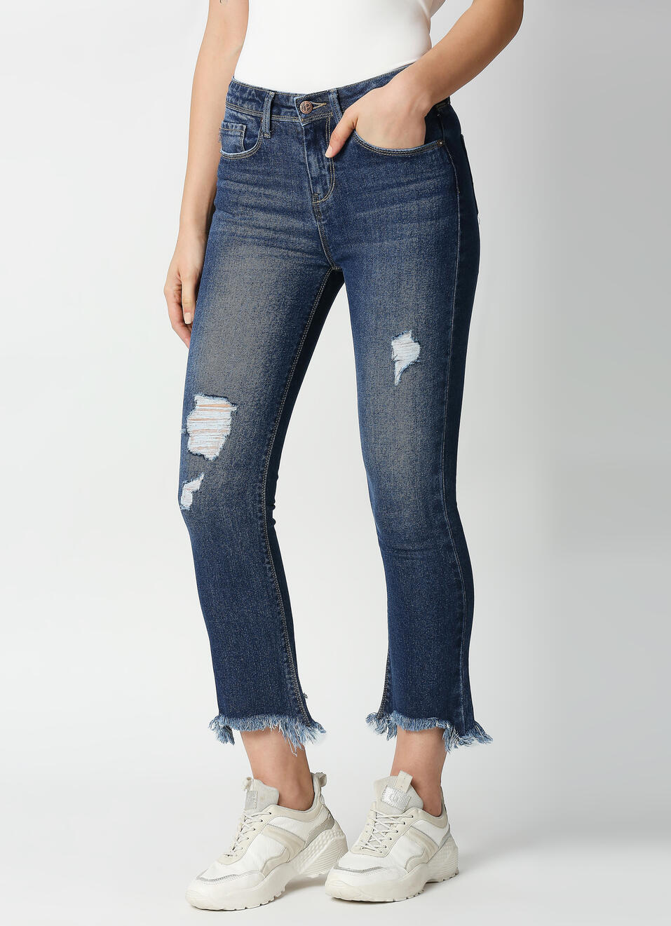 Dion Flare Cropped Slim Fit Highwaist Flare Leg Jeans, , large image number 3