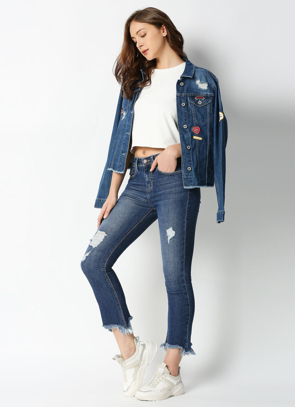 Dion Flare Cropped Slim Fit Highwaist Flare Leg Jeans, , large image number 5