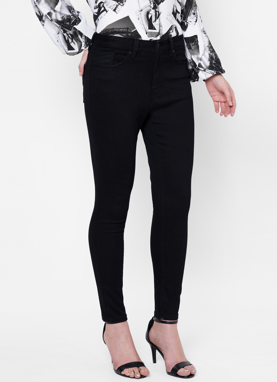 Wideleg Cropped Loose Fit High Waist Anklelength Jeans, , large image number 5