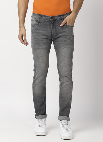 VAPOUR Mid Rise Jeans, Grey Denim