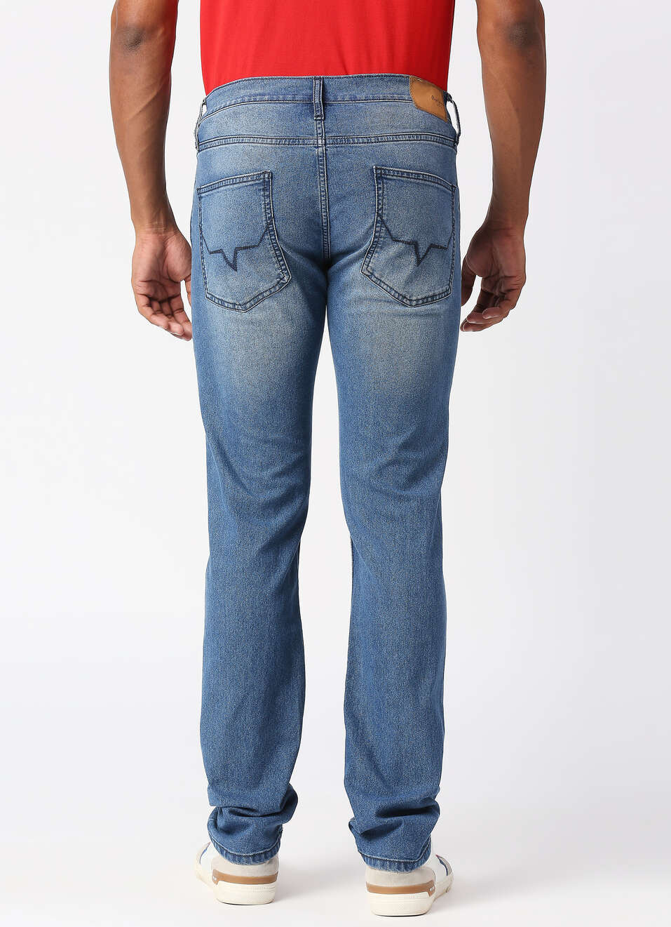 VAPOUR Mid Rise Jeans, Med Blue Denim, , large image number 1