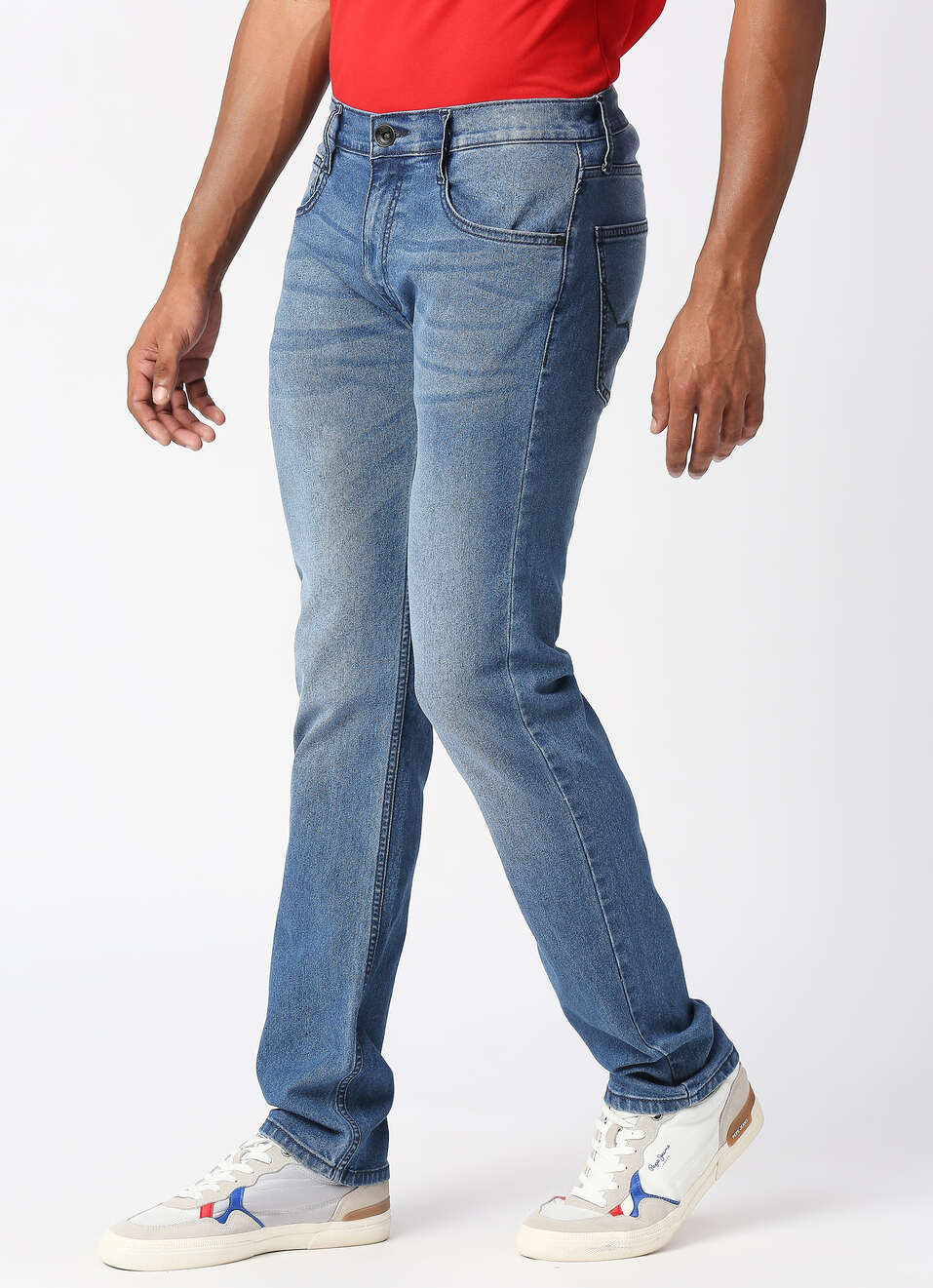 VAPOUR Mid Rise Jeans, Med Blue Denim, , large image number 2