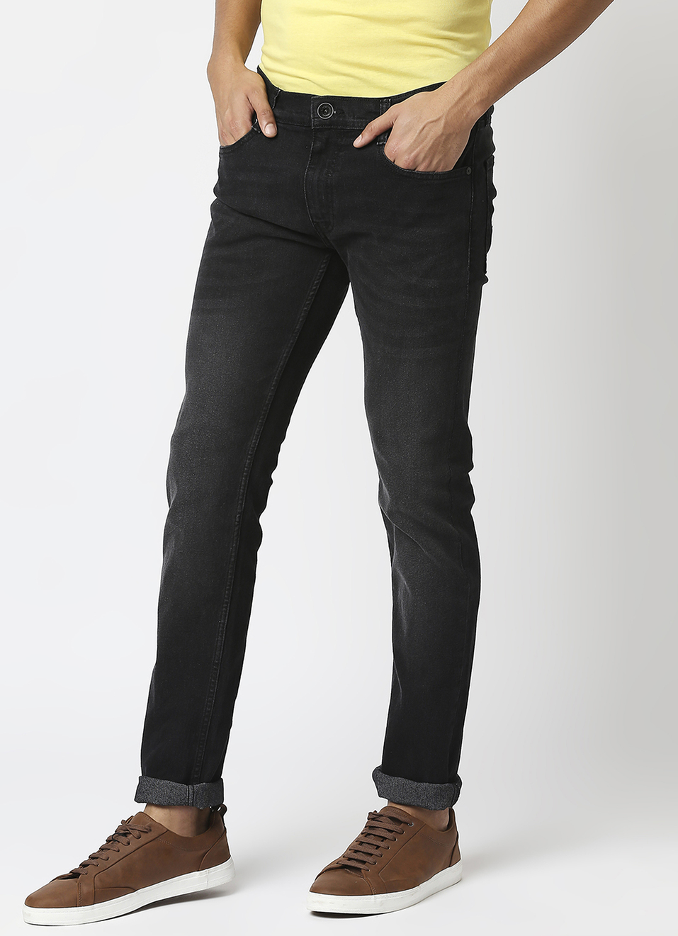 VAPOUR Mid Rise Jeans, Used Black Denim, , large image number 2
