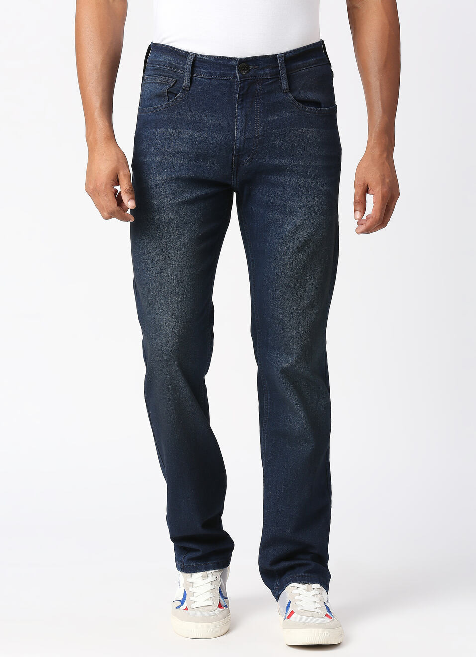 HOLBORNE Mid Rise Straight, Dark Blue Denim, , large image number 0