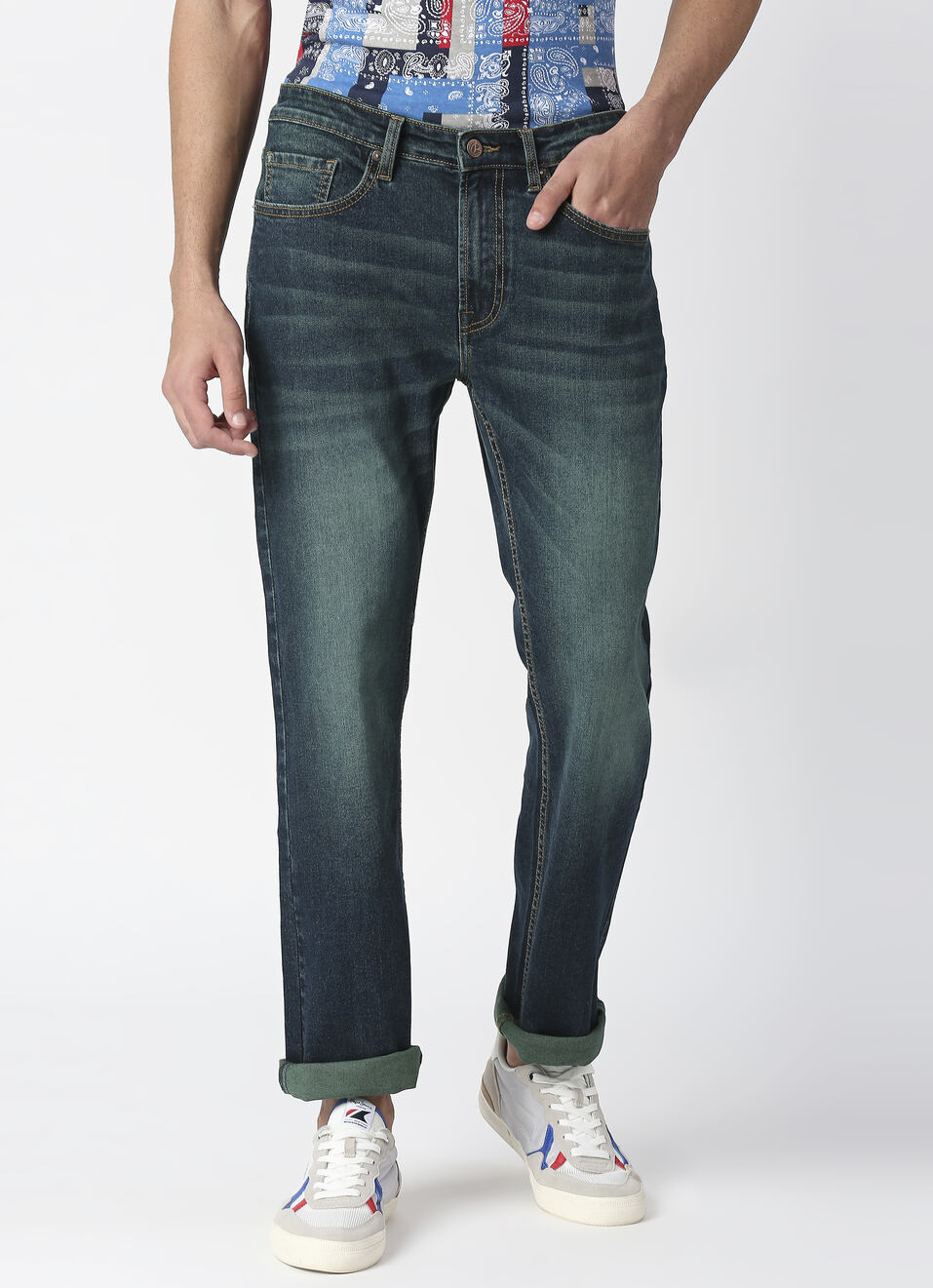 Holborne Regular Fit Mid Waist Straight Leg Jeans, , large image number 1