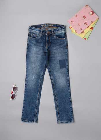 Cashed Mid Waist Slim Fit Denim