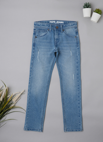 Cashed Mid Waist Slim Fit Denim