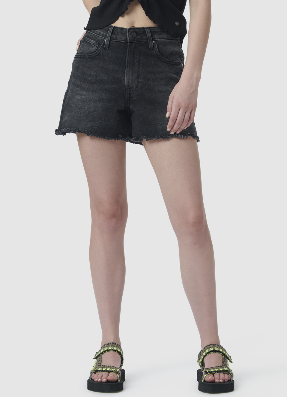 Rachel Regular Fit High Waist Shorts, , large image number 1