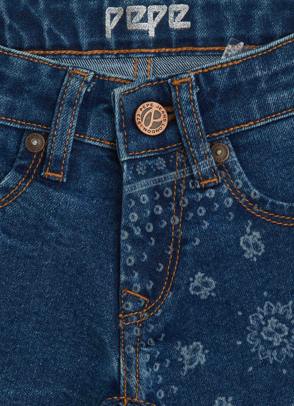 MID WASH DENIM SHORT, , large image number 3