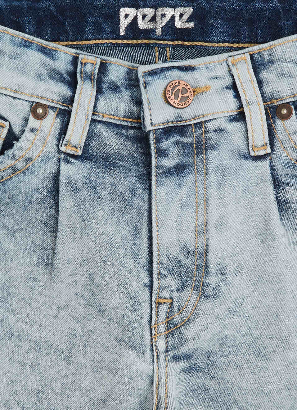 MID WASH DENIM BERMUDA SHORT, , large image number 3