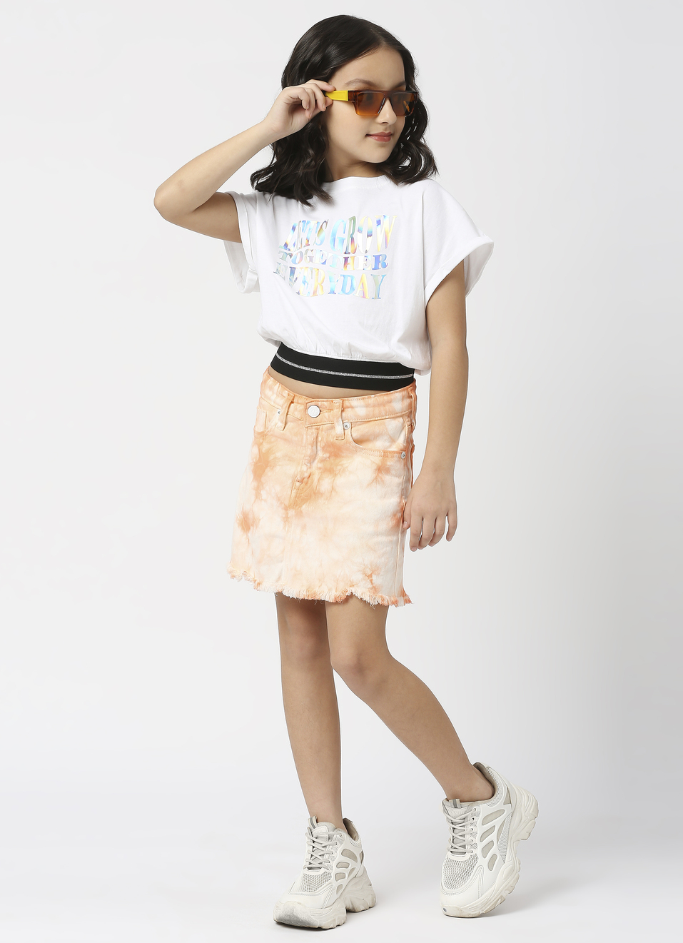 Tie & Dyed Denim Skirt, , large image number 5