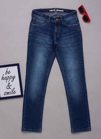 Cashed Mid Waist Slim Fit Denim