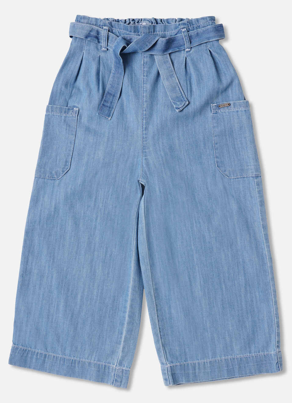 Comfort Fit Denim Pant With Paperbag Waist, , large image number 1