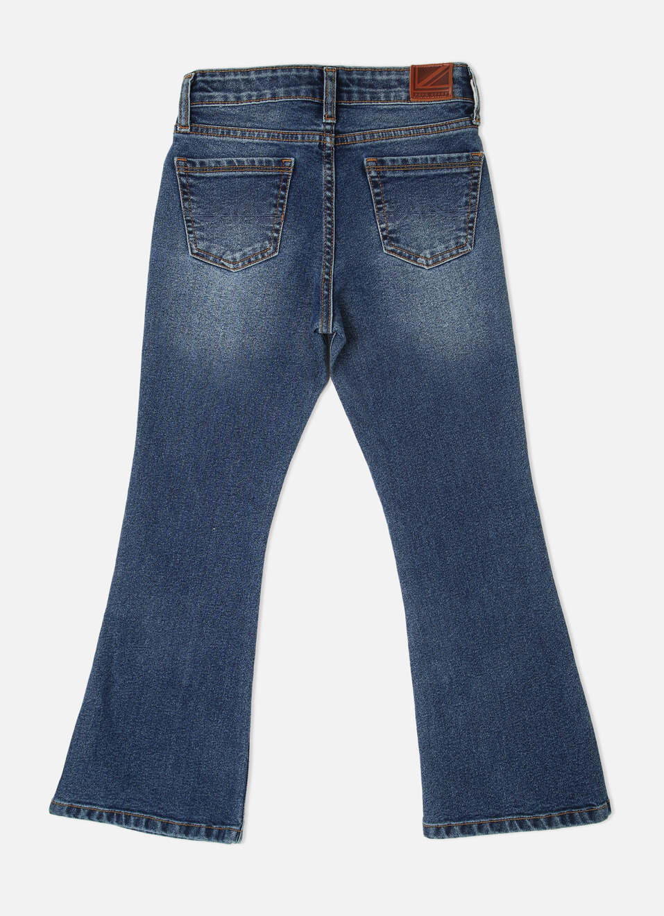 FLARED HEM HIGH RISE MID WASH DENIM, , large image number 2