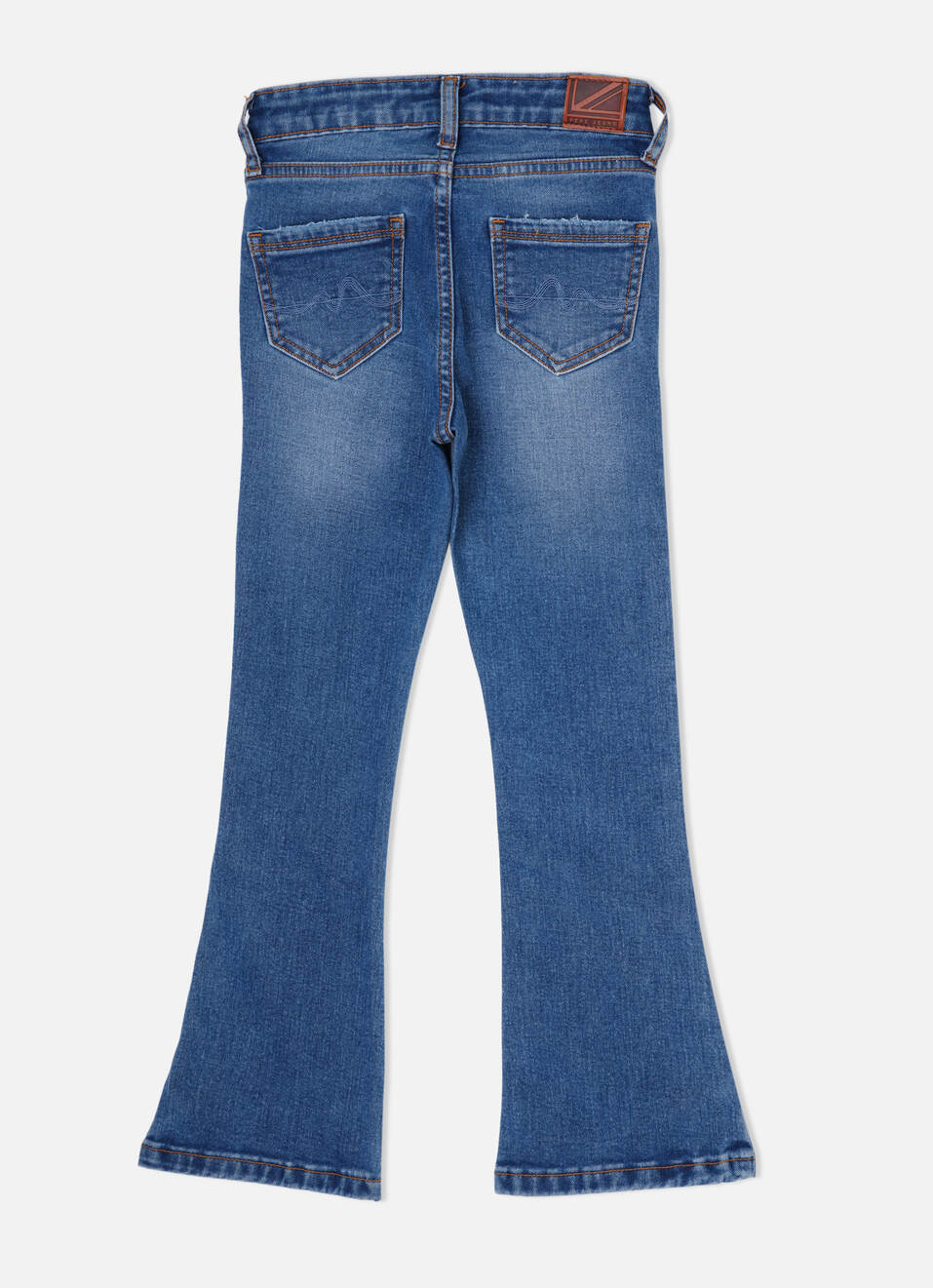 FLARED HEM HIGH RISE MID WASH DENIM, , large image number 2