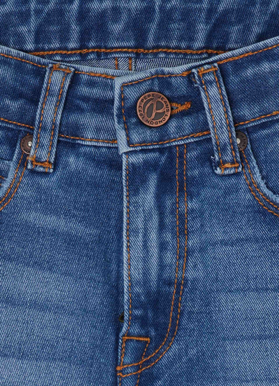 FLARED HEM HIGH RISE MID WASH DENIM, , large image number 3