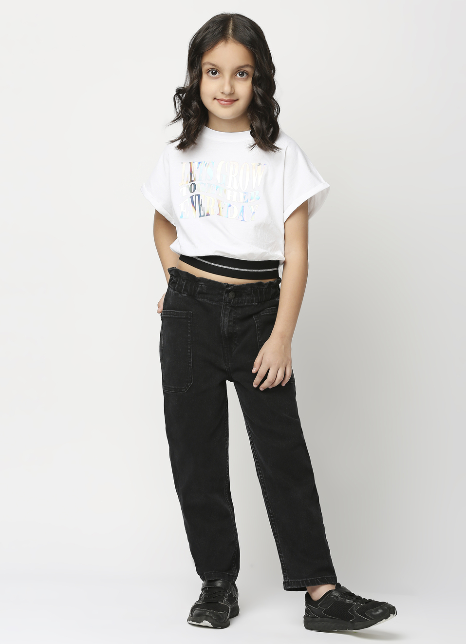 Mom Fit High Rise Paperbag Denim, , large image number 5