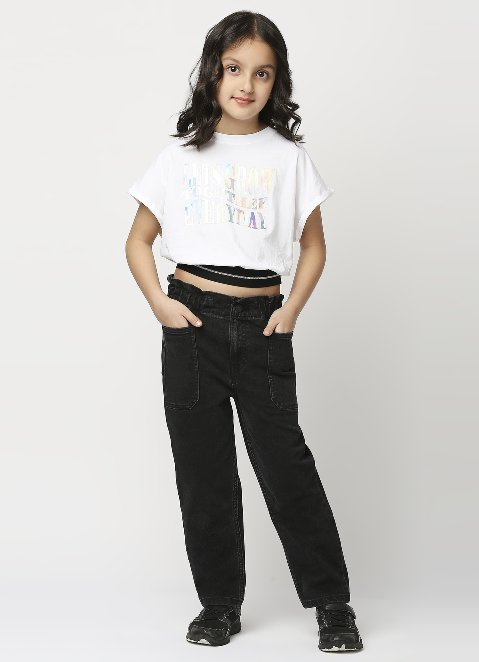 Mom Fit High Rise Paperbag Denim, , large image number 0