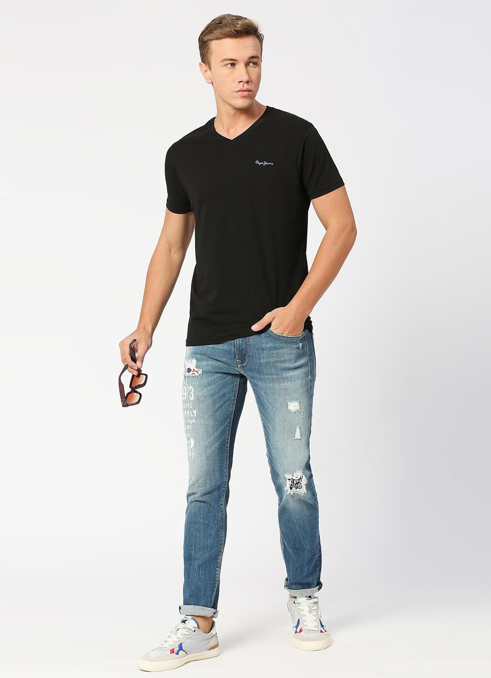 Tapered Vapour Tapered Fit Low Waist Jeans, , large image number 1