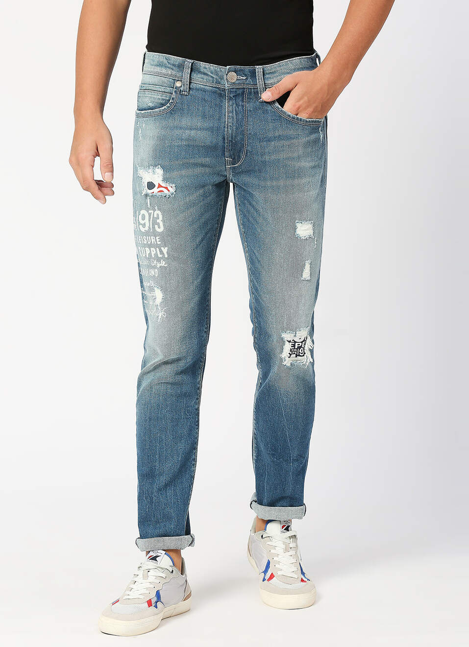 Tapered Vapour Tapered Fit Low Waist Jeans, , large image number 2