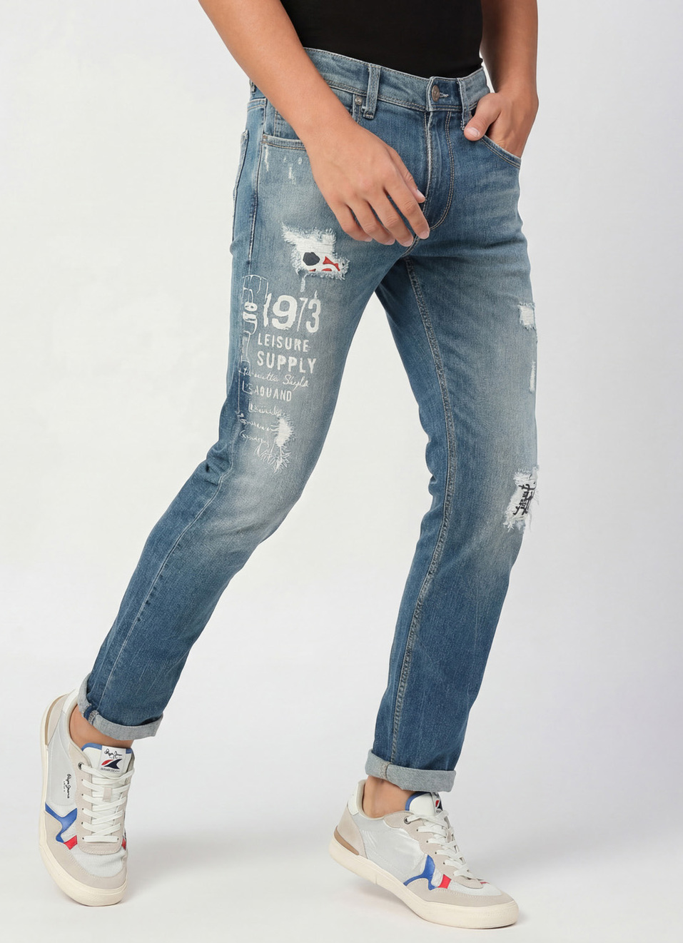 Tapered Vapour Tapered Fit Low Waist Jeans, , large image number 0