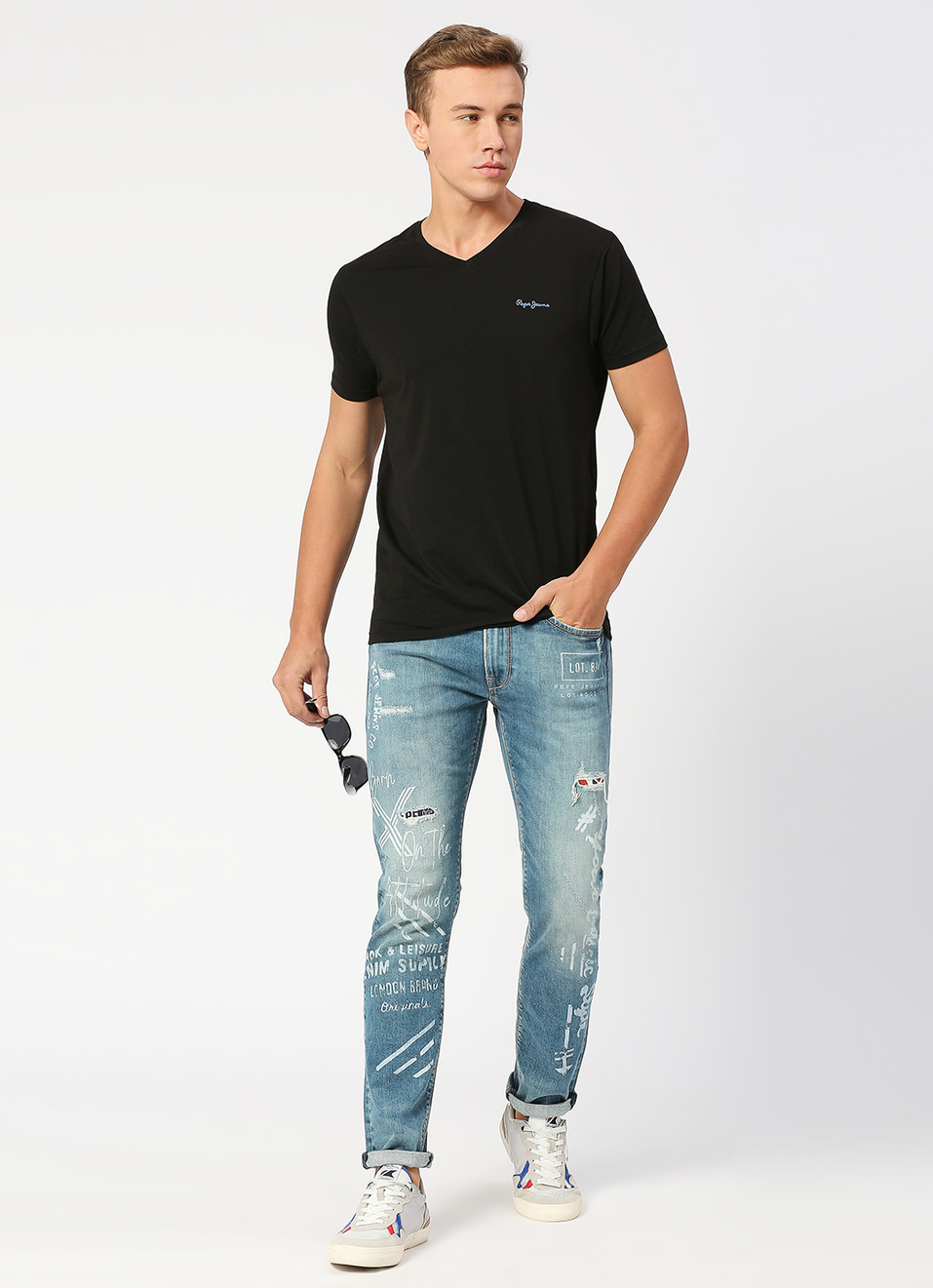 Tapered Vapour Tapered Fit Low Waist Jeans, , large image number 1