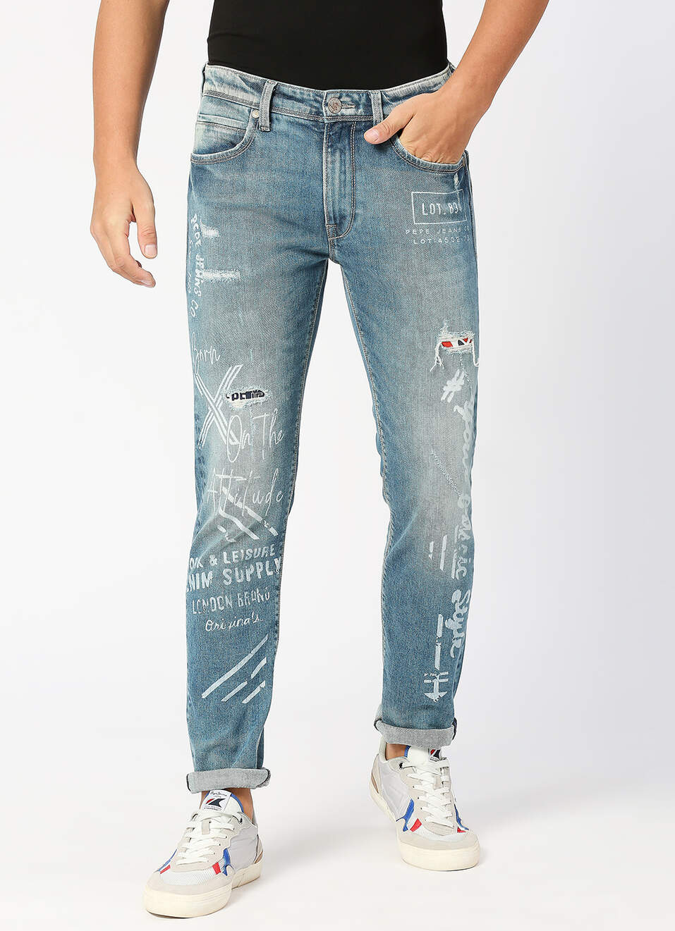 Tapered Vapour Tapered Fit Low Waist Jeans, , large image number 2