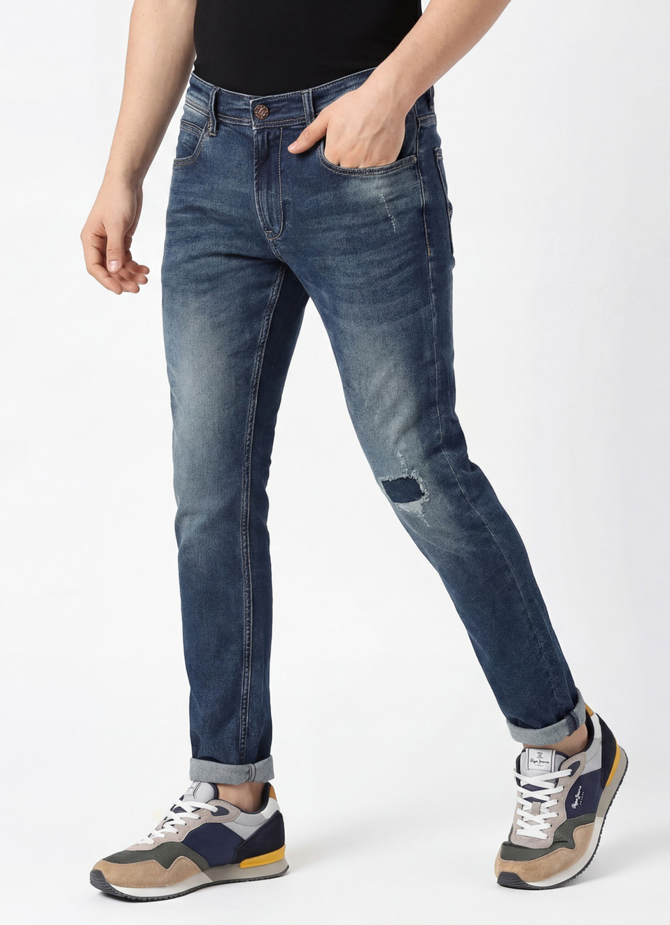 Tapered Vapour Tapered Fit Low Waist Jeans, , large image number 0