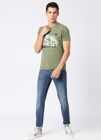 Men Blue Low Rise Slim Fit Tapered Leg Stretchable Jeans