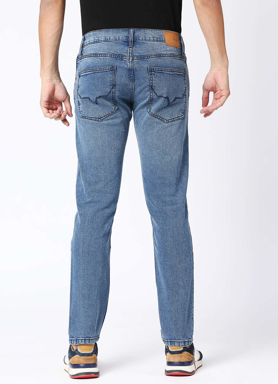 Men Blue Low Rise Distressed Slim Fit Stretchable Jeans, , large image number 3