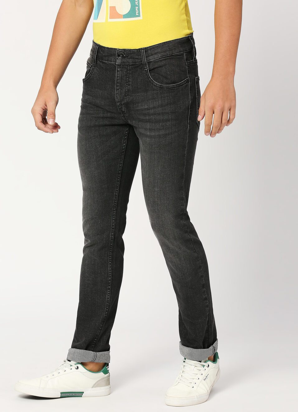 Men Black Slim Fit Stretchable Jeans, , large image number 3