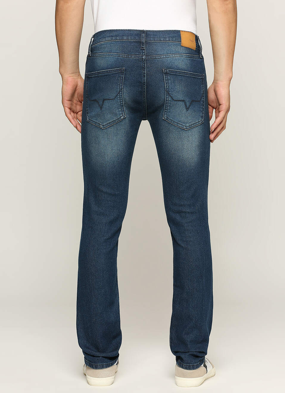 Men Dark Blue Mid Rise Slim Fit Stretchable Jeans, , large image number 3