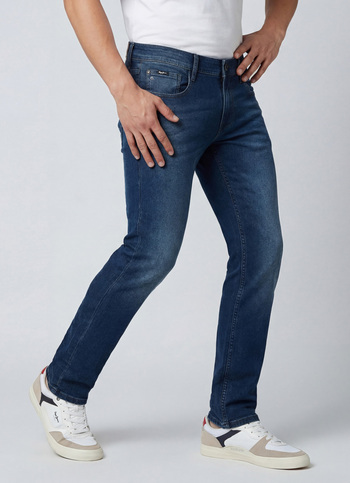 Men Dark Blue Mid Rise Slim Fit Stretchable Jeans