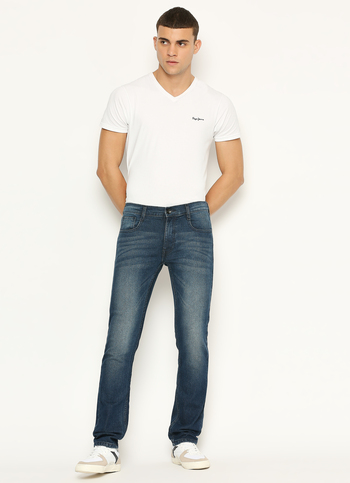 Men Dark Blue Mid Rise Slim Fit Stretchable Jeans