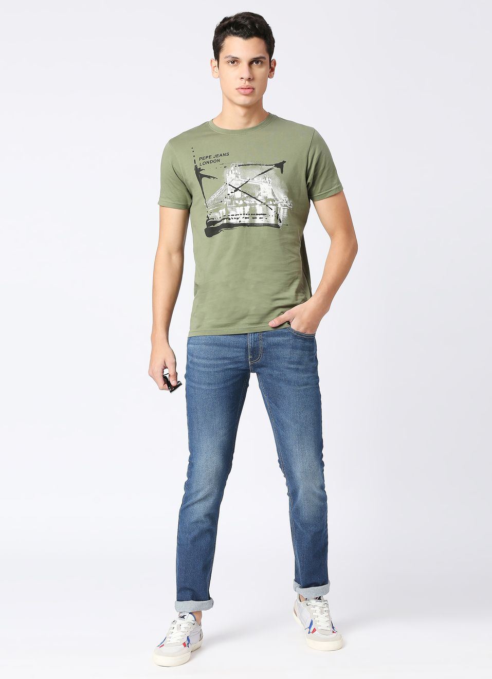 Men Blue Mid Rise Slim Fit Stretchable Jeans, , large image number 0