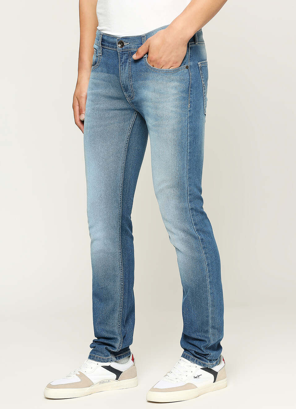 Vapour Light Blue Mid Rise Slim Fit Jeans, , large image number 2
