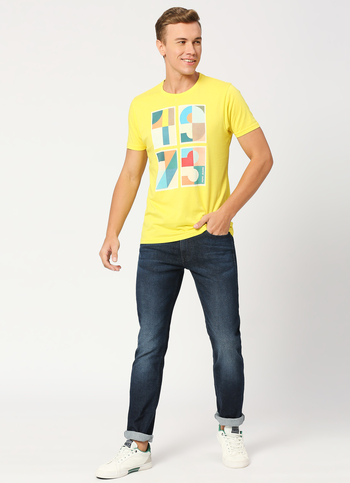 Vapour Dark Blue Mid Rise Slim Fit Jeans