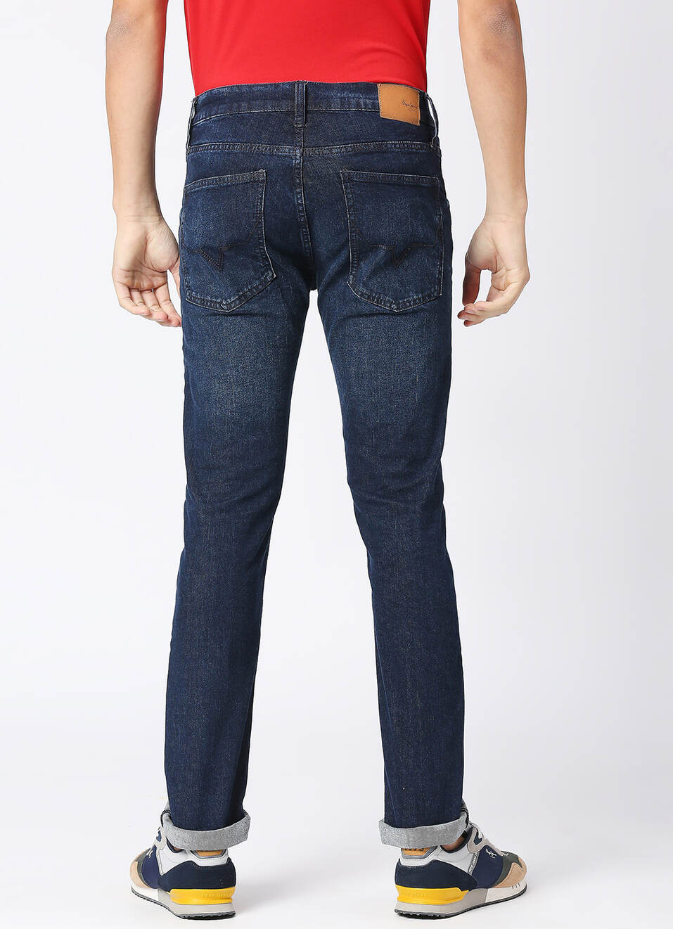 Vapour Dark Blue Mid Rise Slim Fit Jeans, , large image number 3