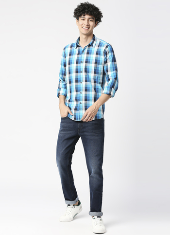 Men Dark Blue Slim Fit Stretchable Jeans