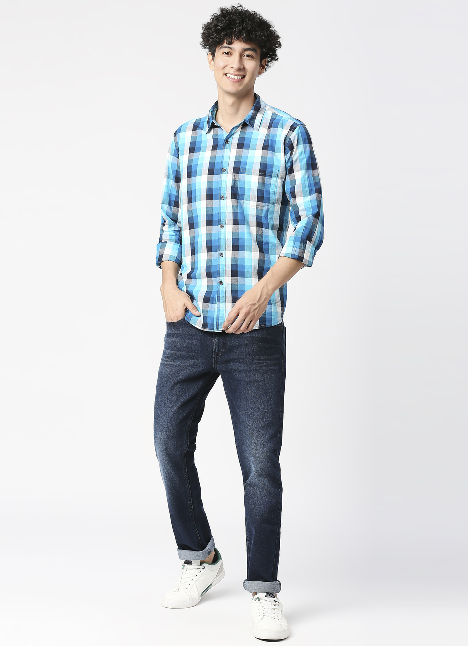 Men Dark Blue Slim Fit Stretchable Jeans, , large image number 0