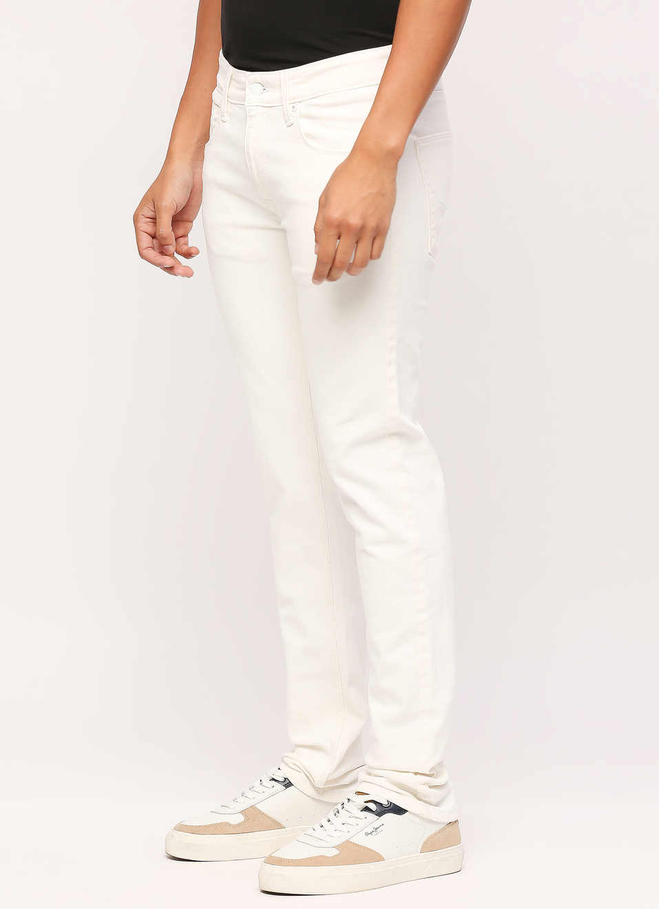 Vapour White Mid Rise Slim Fit Jeans, , large image number 3