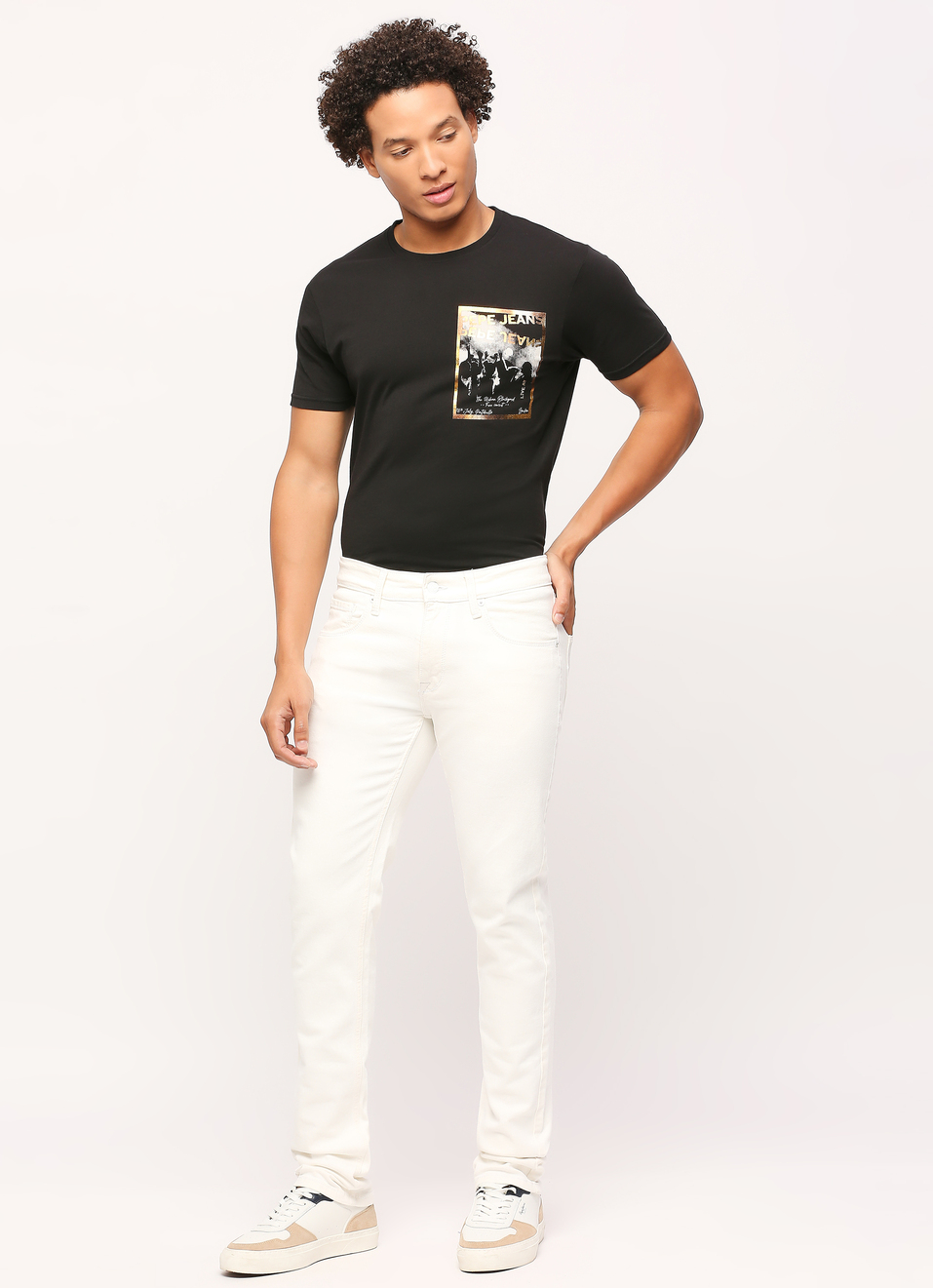 Vapour White Mid Rise Slim Fit Jeans, , large image number 6