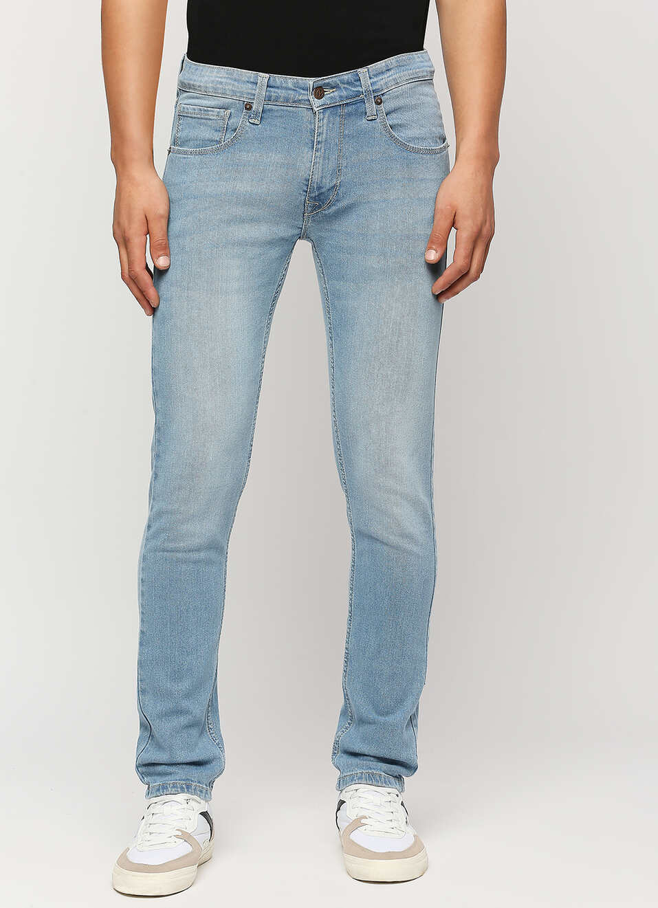 Vapour Light Blue Low Waist Tapered Jeans, , large image number 2